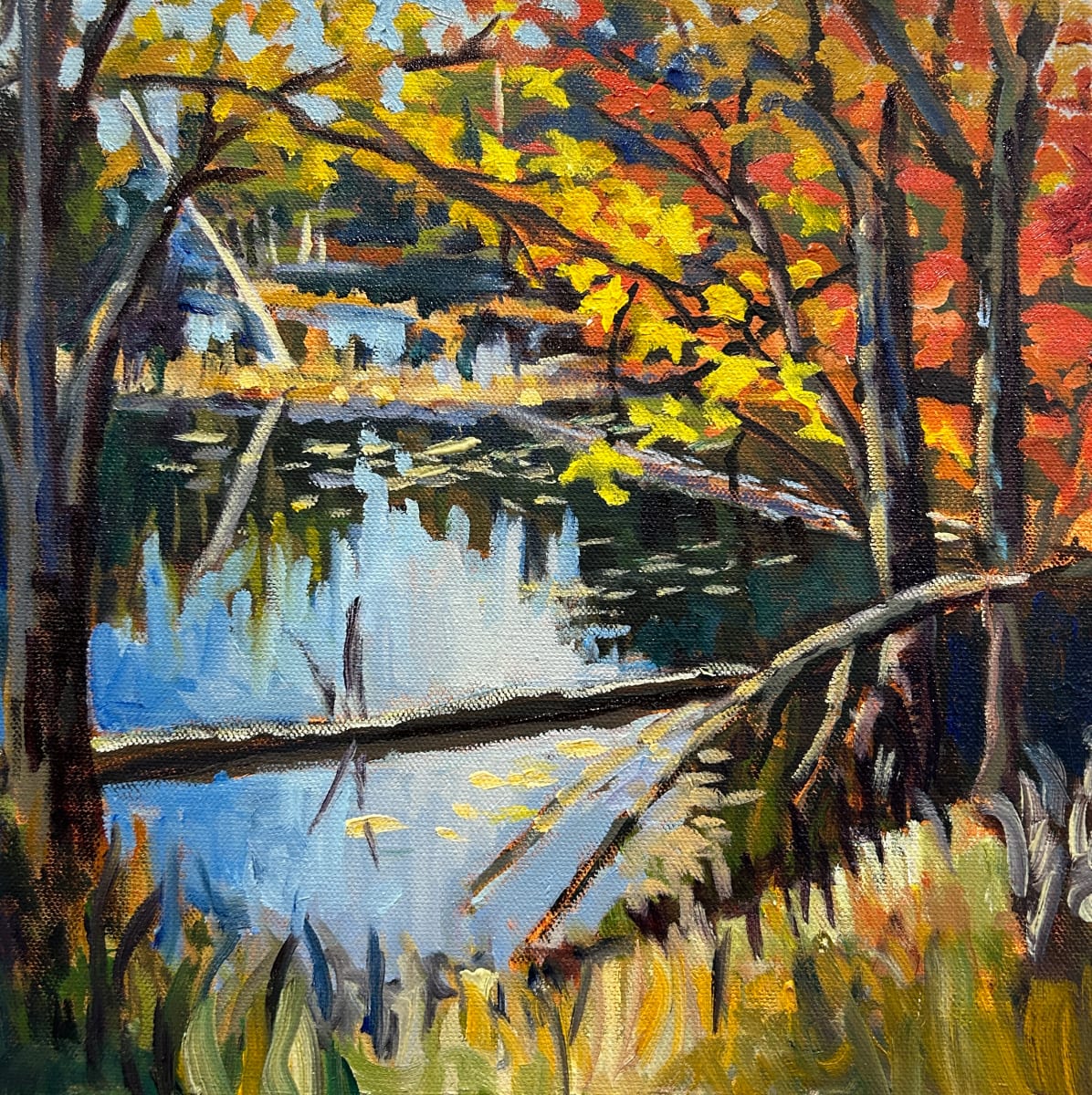 Hidden Pools, Kawartha Lakes by Lynne Ryall  Image: A modified en plein air piece off a cottage road in the Kawartha Lakes