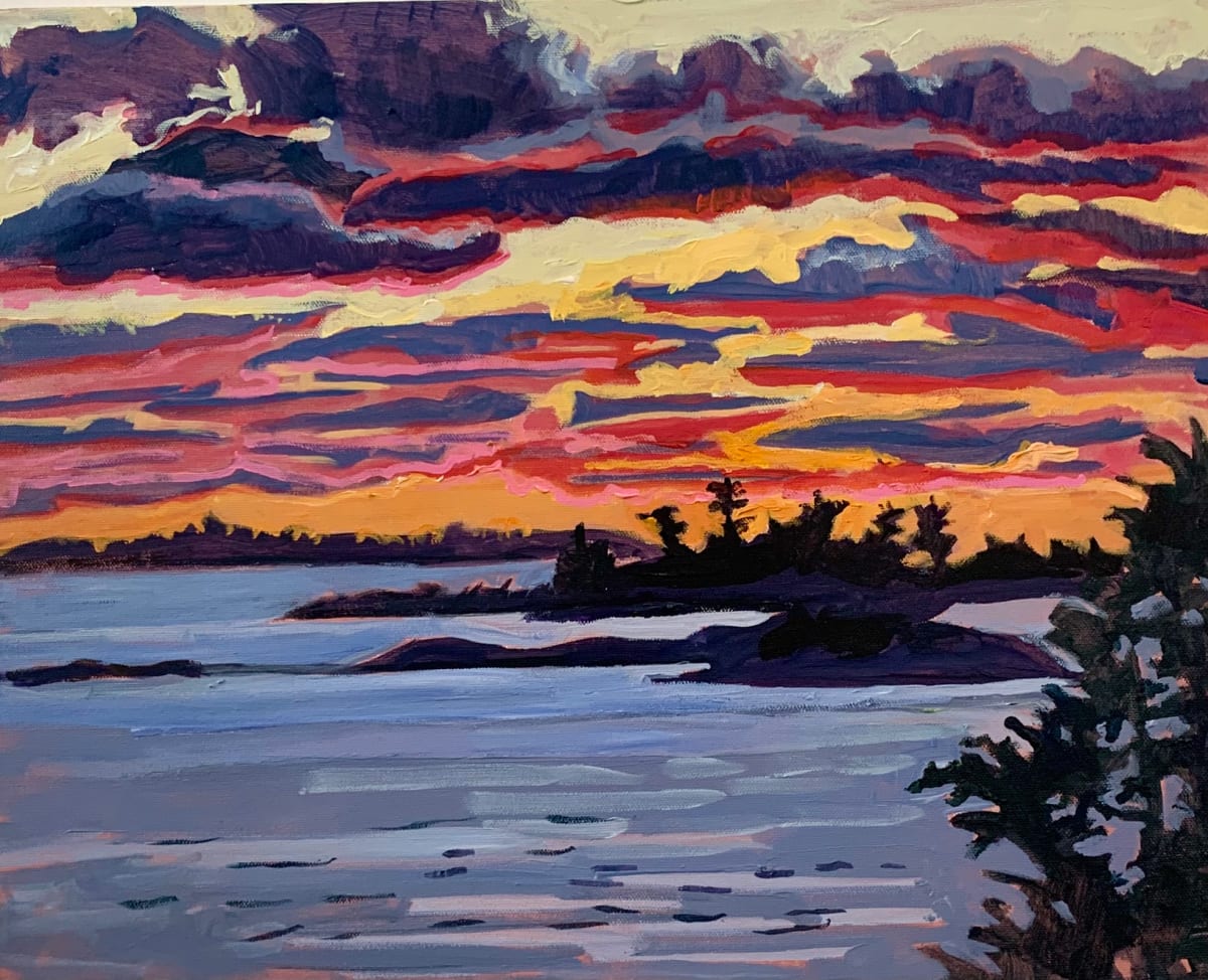 Sunset, Go Home Bay by Lynne Ryall  Image: This was incredible set of clouds at sunset in Georgian Bay