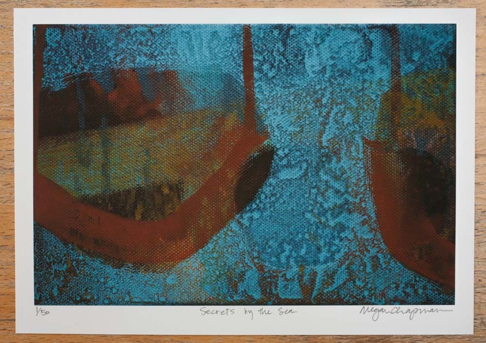 Secrets by the Sea by Megan Chapman  Image: Secret's by the sea
signed limited edition print
A5 size 21cm x 14.8cm /8.3x5.8"
printed on heavy-weight archival paper.
1 copy