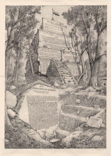 Excavating the Foundation of the Unfinished Temple of Human Rights by Sandow Birk 