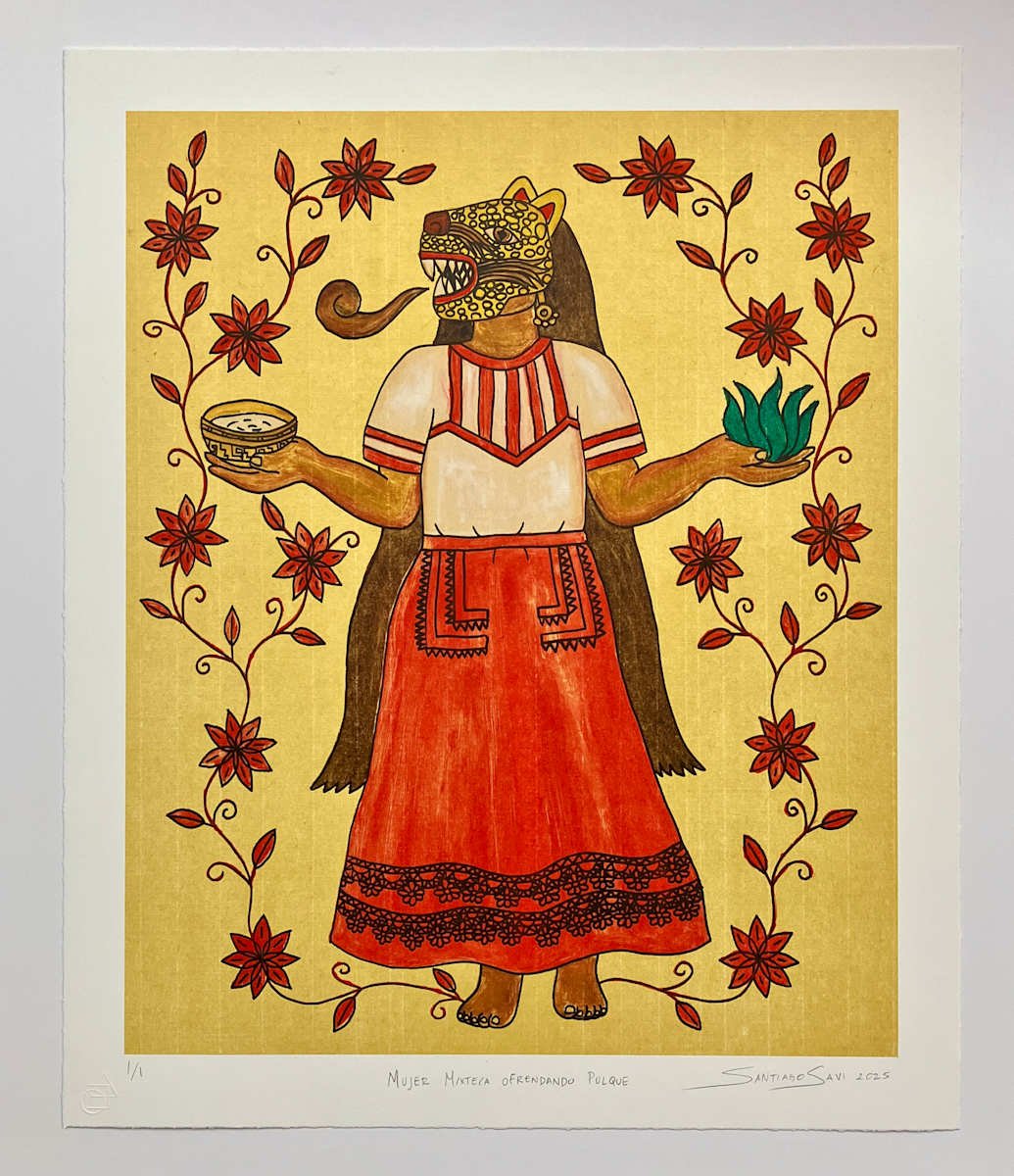 Mujer Mixteca Ofrendando Pulque 3 by Santiago Savi, Image 1.