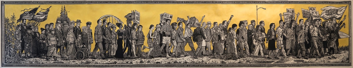 American Procession (Left Panel) by Sandow Birk 