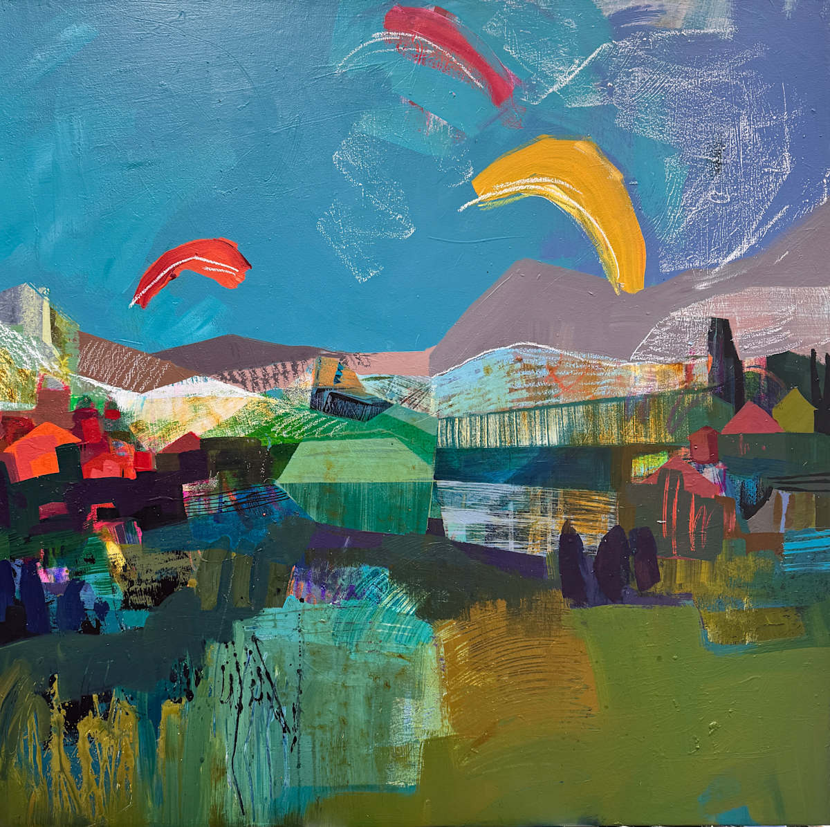 Paragliding Over the Mountains by Liz Murphy 