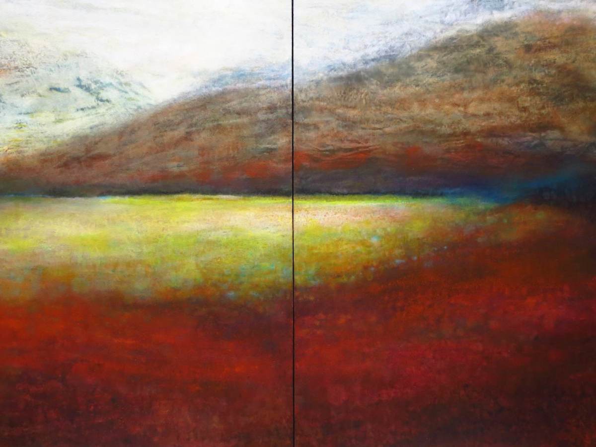 Passing through Polychrome Pass (diptych) by Lori Latham, Image 1.