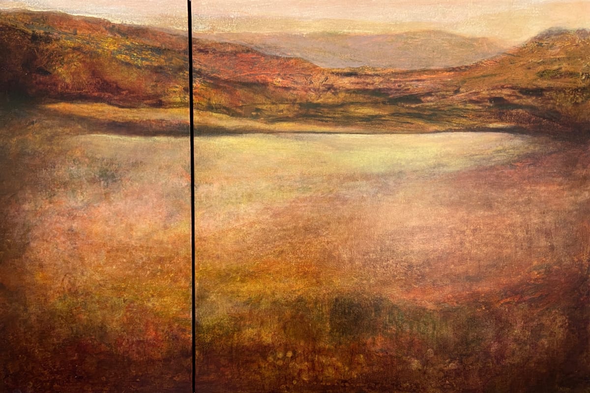 Desert Blush by Lori Latham  Image: Desert Blush (diptych (40"x60") panel sizes: 40"x20" 40"x40"