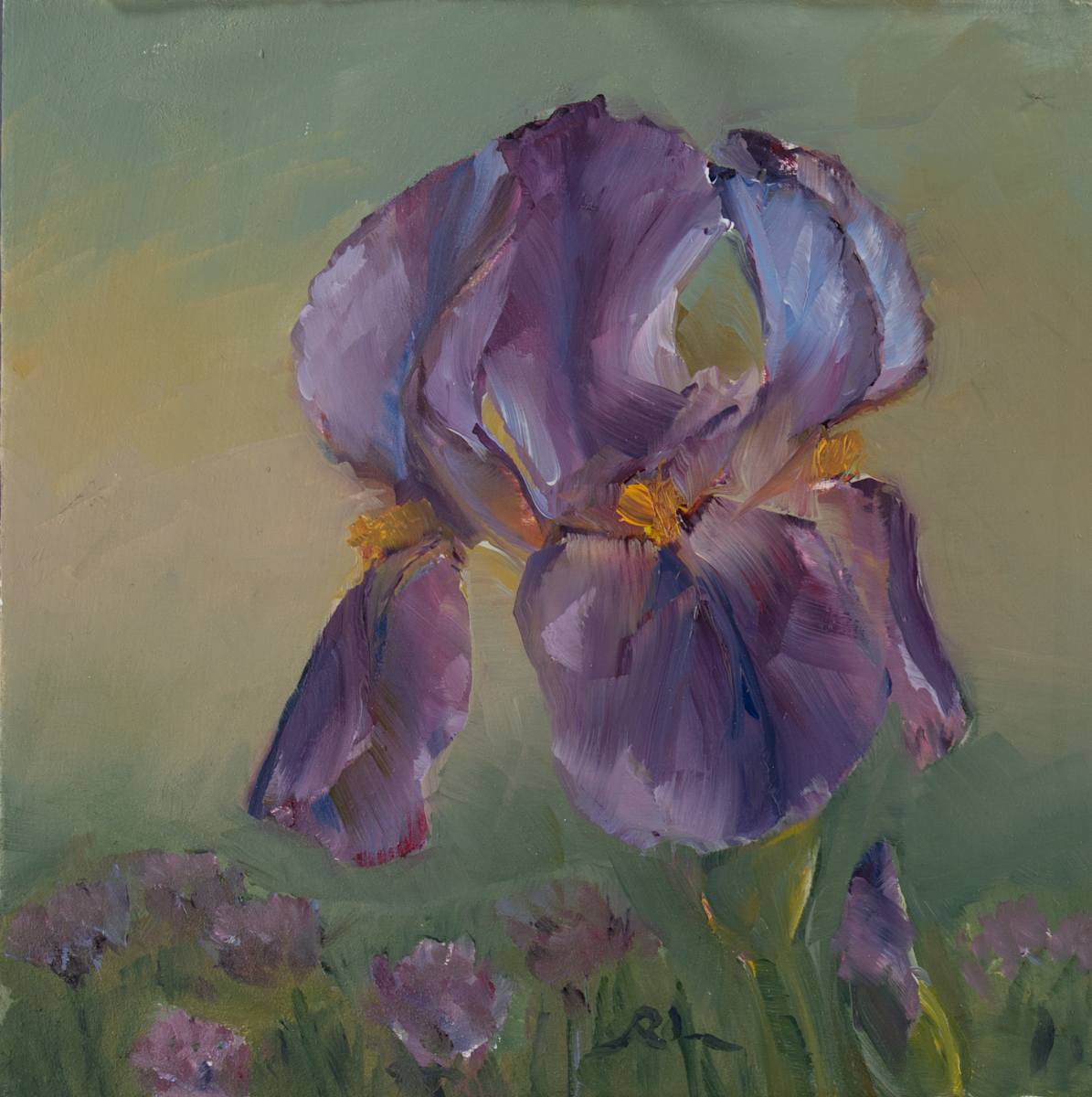 Iris and Chives by Robin Luker, Image 1.