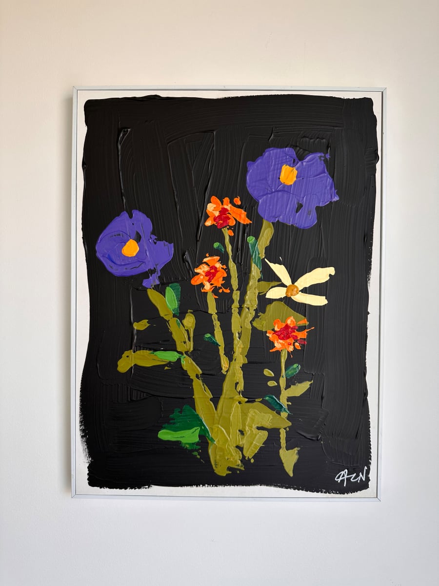 Purple and Orange Flowers by Claire Necessary 