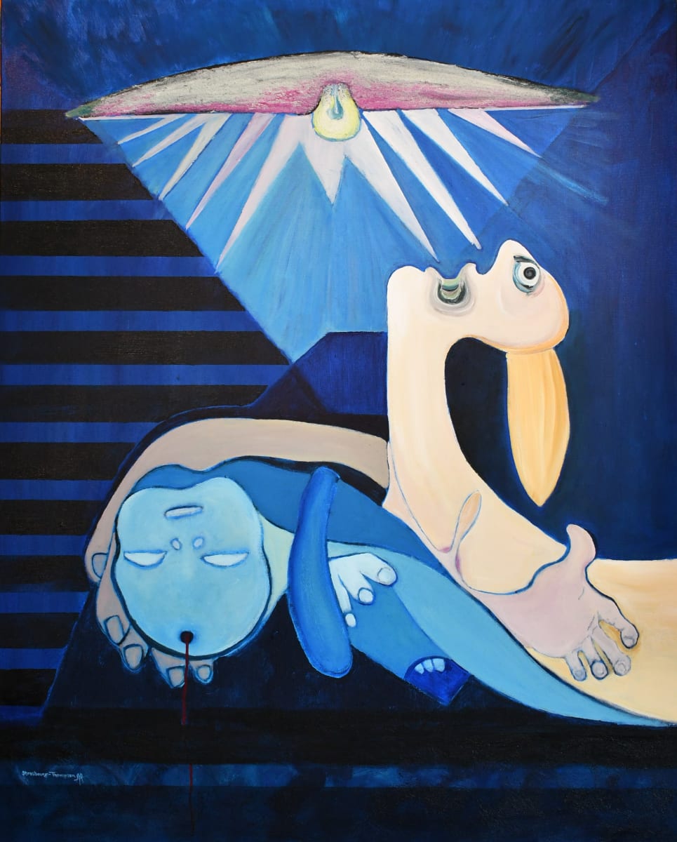 HISTORICAL CIRCLING       H7501052022,   (after Picasso's Guernica) by HB Barry Strasbourg-Thompson BFA  Image: OUR CHILDREN ASK US, "IS THERE A WAY TO SURVIVE THAT IS AN IMPROVEMENT OVER WAR?"