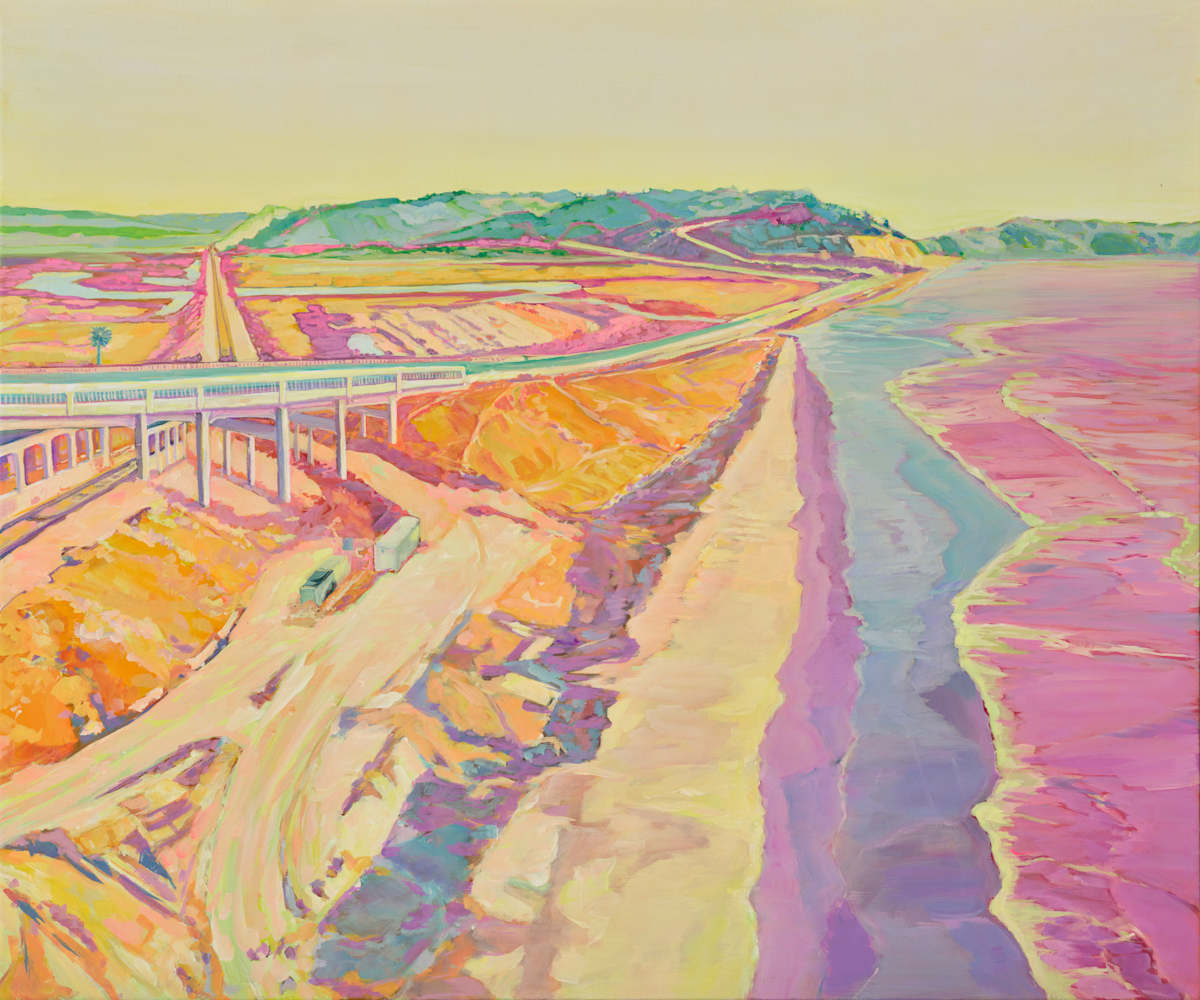 Torrey Pines Bridge No. 7 by Kate Joiner  Image: Torrey Pines Bridge, Acrylic on Canvas, Framed with Gold Floater Frame