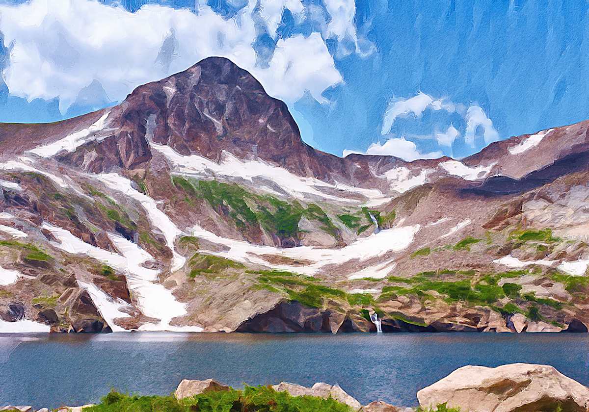 Blue Lake (abstract1) by Lewis Jackson 