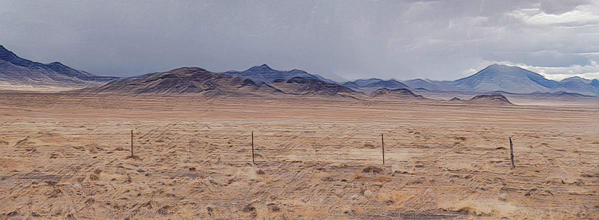 Desert Landscape, Distant Rains by Lewis Jackson 