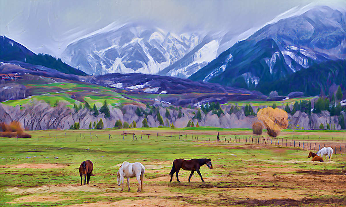 Horses, Early Spring by Lewis Jackson 