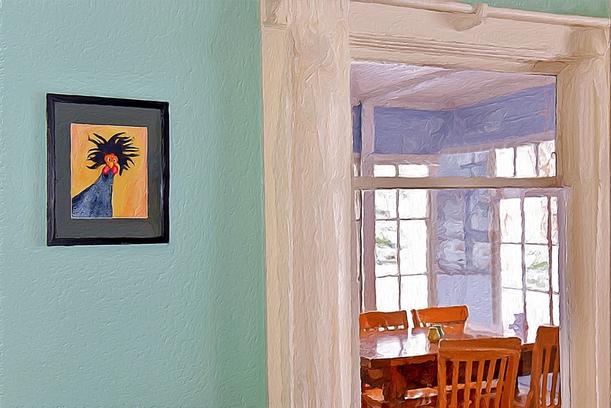 Interior, with Rooster Portrait by Lewis Jackson 