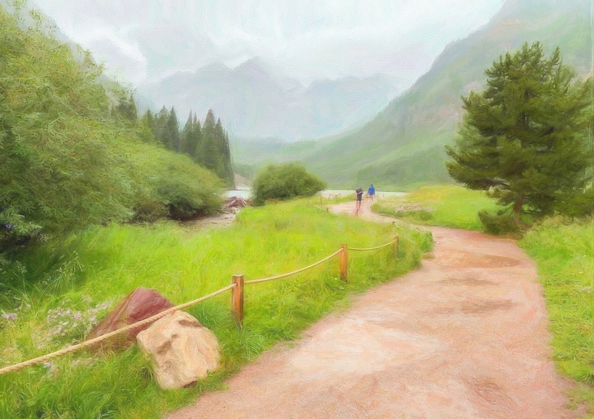 Approaching Maroon Bells in the Rain 