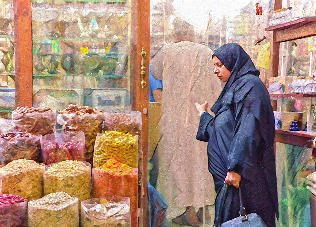 Woman at the Spice Market by Lewis Jackson 