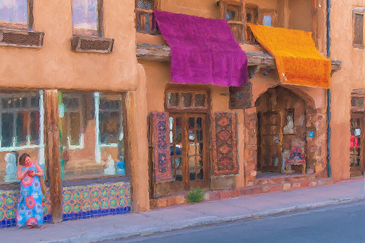 Santa Fe Street Scene by Lewis Jackson 