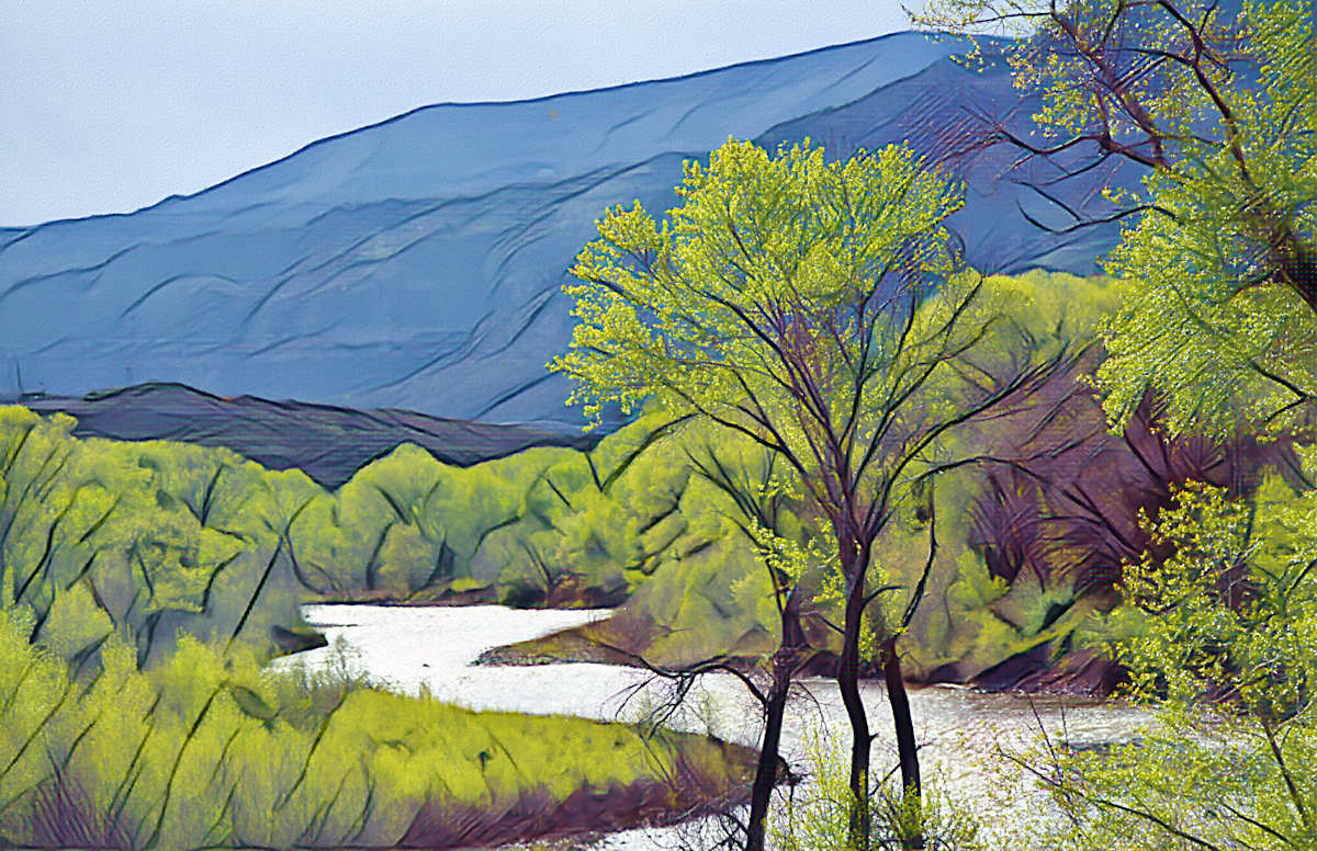 Swollen River in Spring by Lewis Jackson 