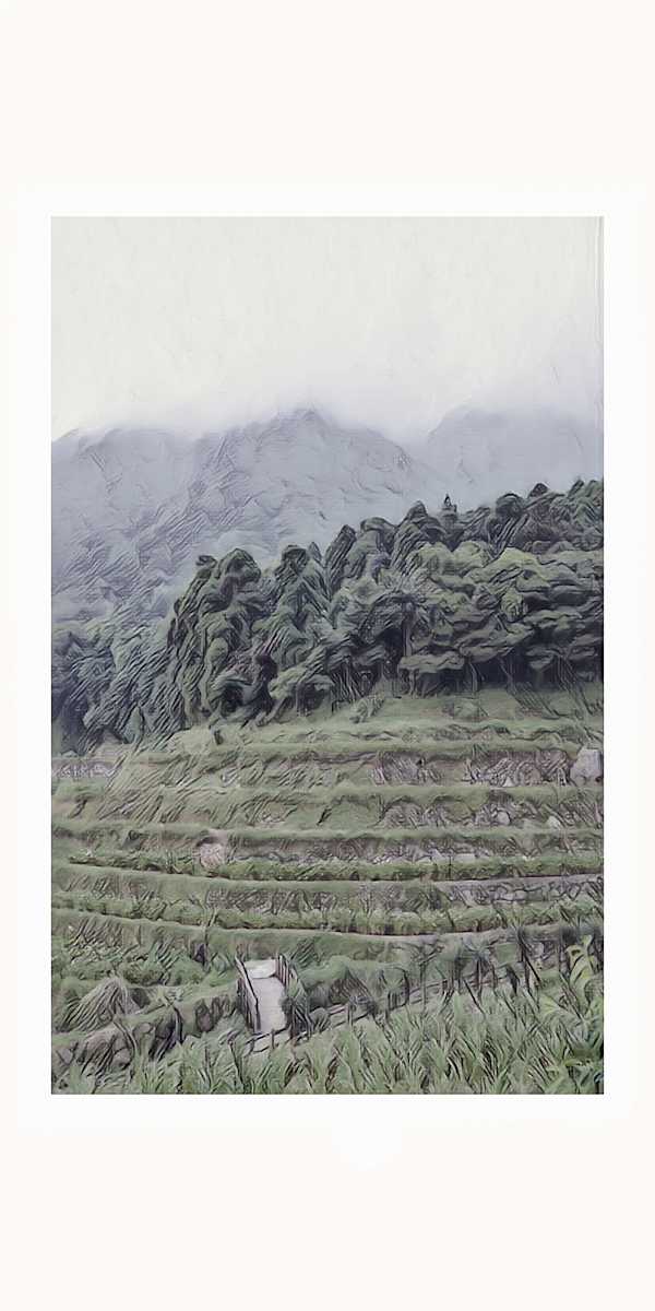 Terraced Mountain Landscape (scroll version) by Lewis Jackson 
