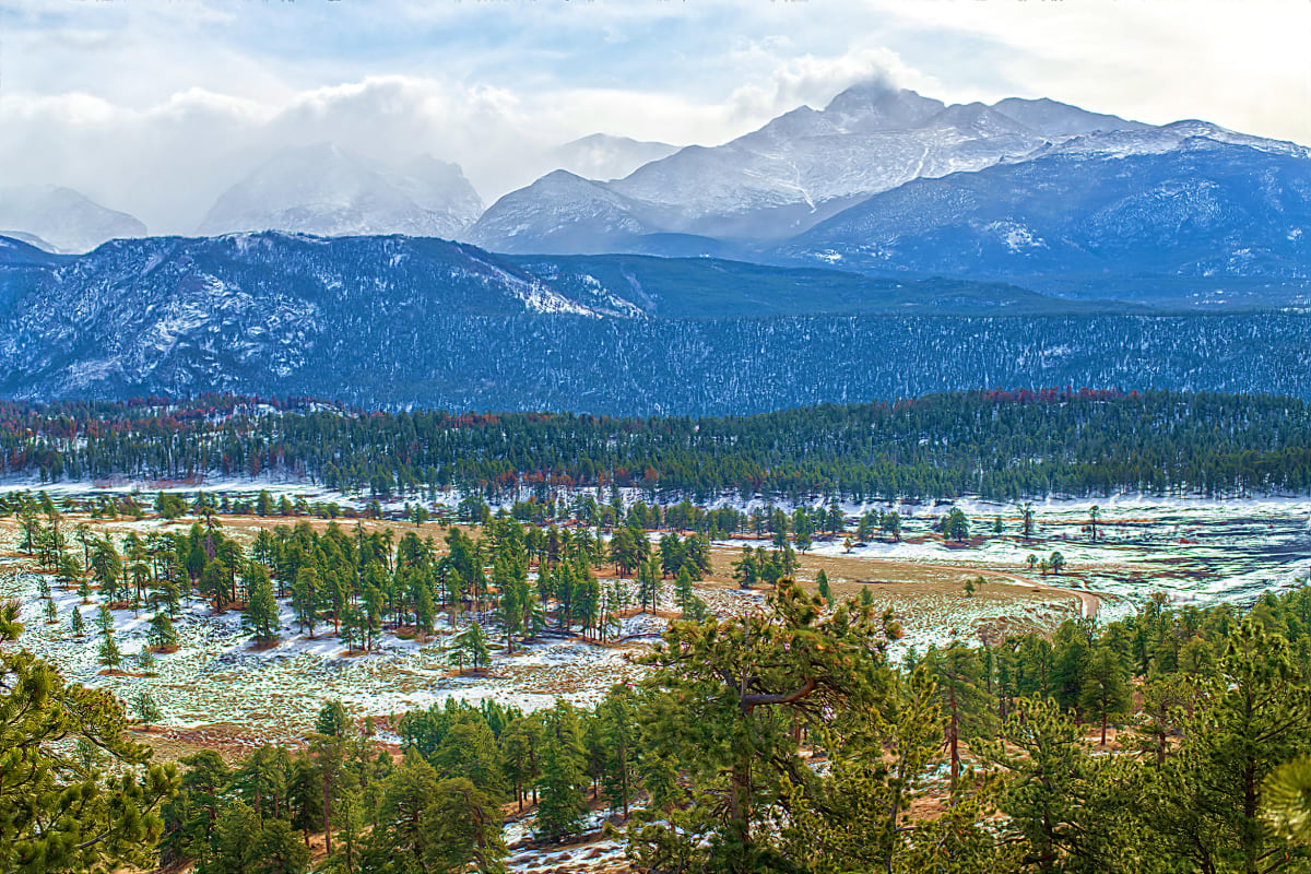 Winter Landscape, with Longs Peak 