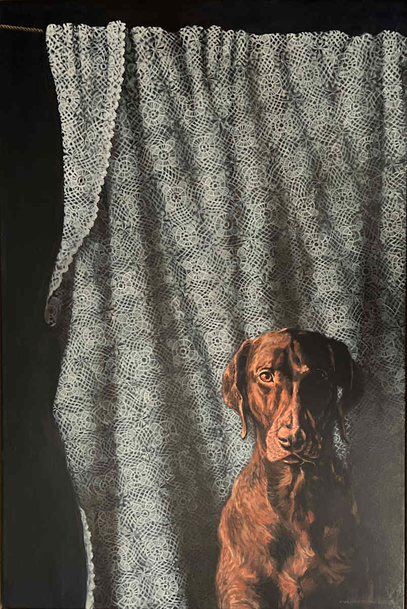 Delia's Blanket by Kim Harding  Image: "Delia's Blanket" 90 x 60 Oil on Canvas