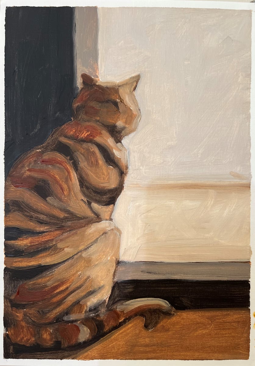 The Window by Kim Harding  Image: "The Window" oil on canvas paper 210 x 297mm