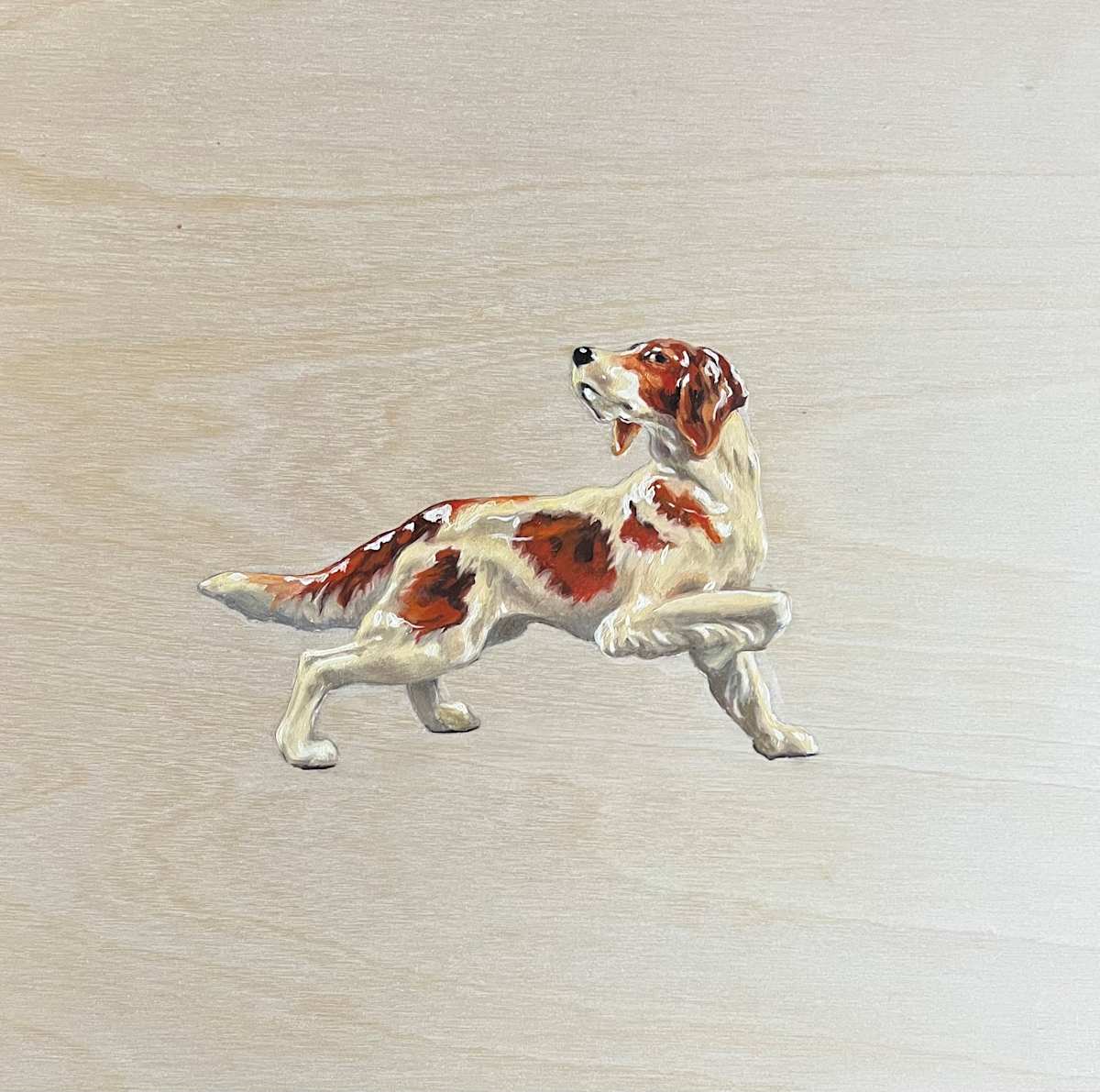 Irish Setter Figurine by Kim Harding  Image: "Irish Setter Figurine" 30 x 30cm Oil on board