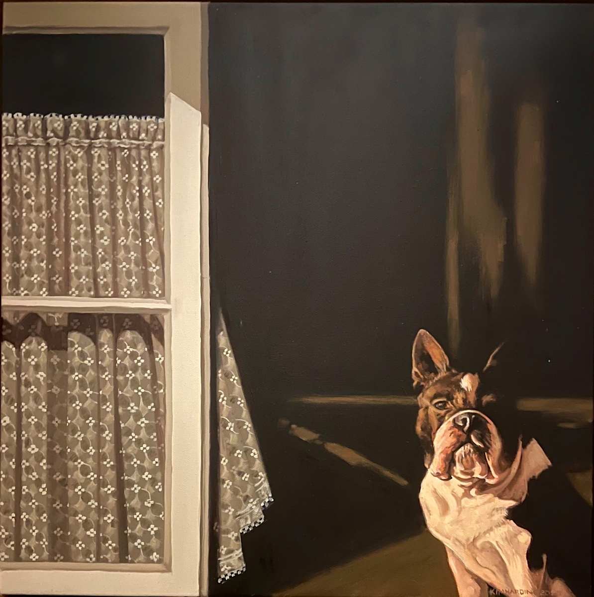 Keeping Watch by Kim Harding  Image: "Keeping Watch" 50 x 50cm Oil on canvas