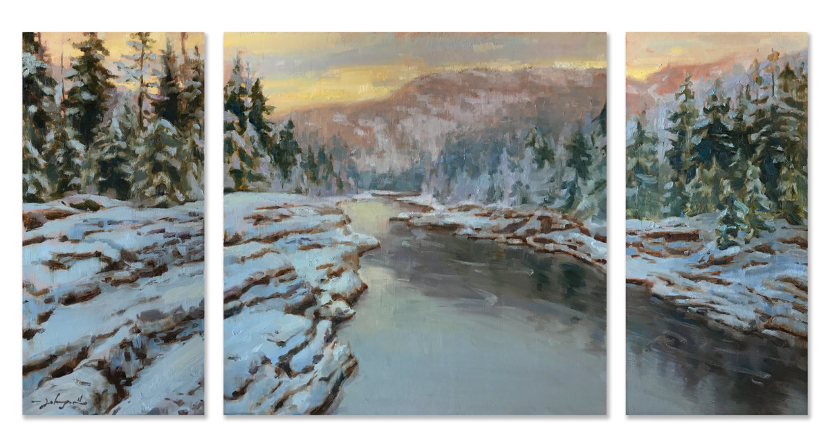 Flathead River Winter by James L Johnson 