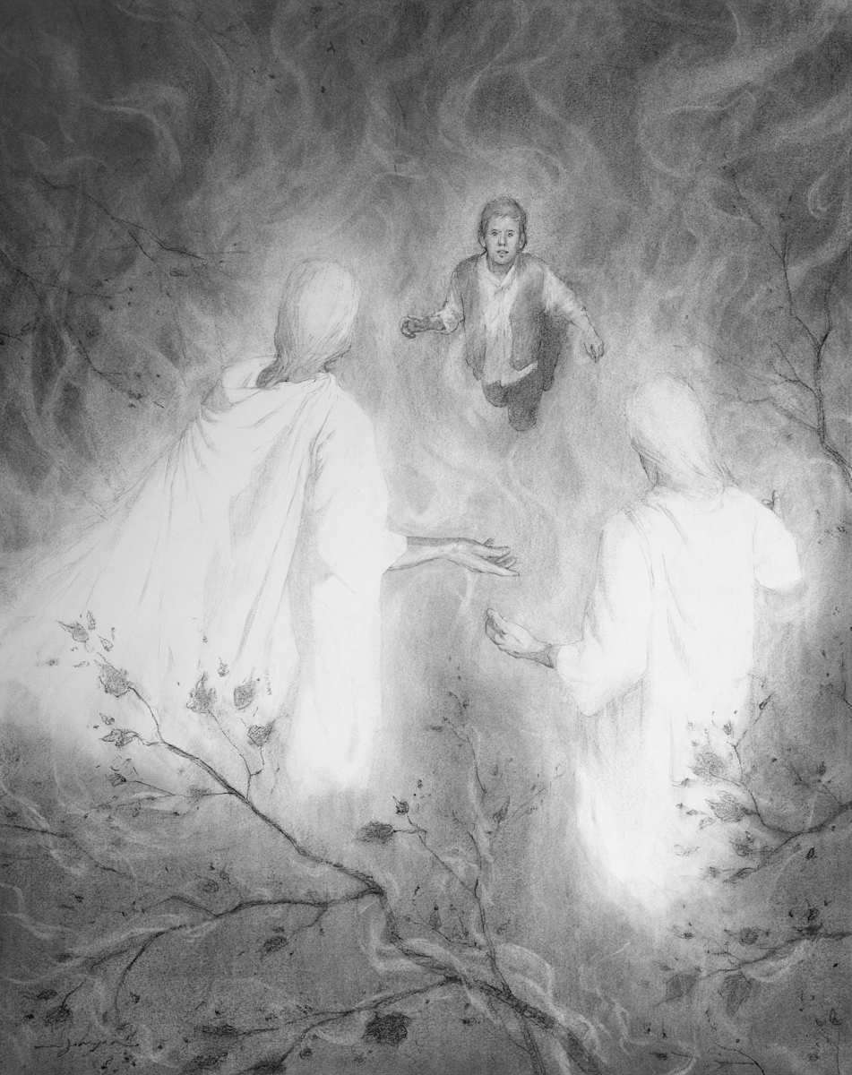 “I Saw Two Personages [of] Brightness and Glory” (JS–H 1:17) by James L Johnson, Image 1.