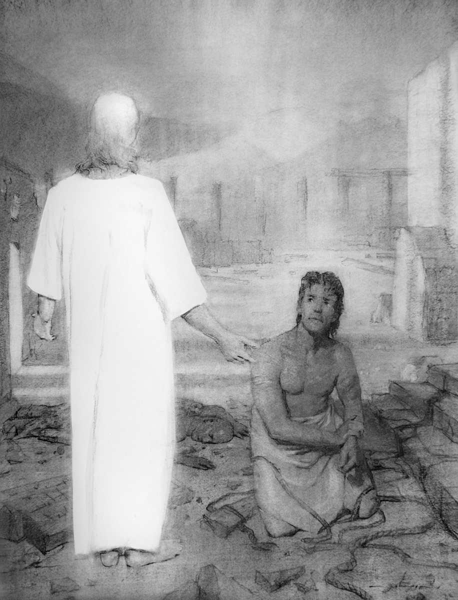 "The Angel...Unloosed [Abraham's] Bands" (Abraham 1:15) by James L Johnson, Image 1.
