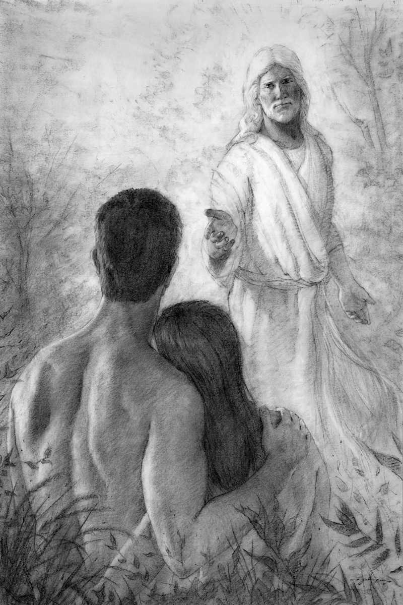 "They Shall Be One Flesh" (Moses 3:24, Genesis 2:24) by James L Johnson, Image 1.