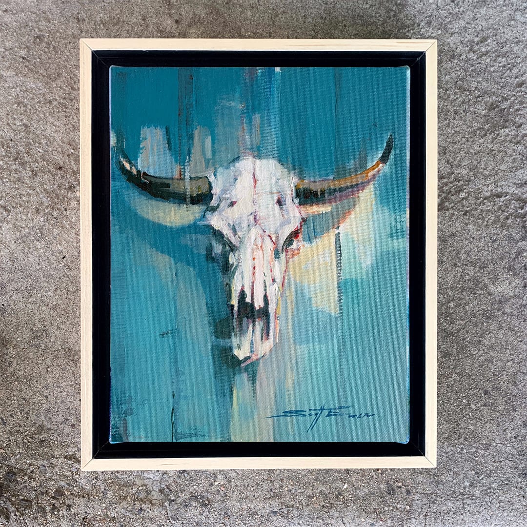 Cow Skull Blue by scott ewen 