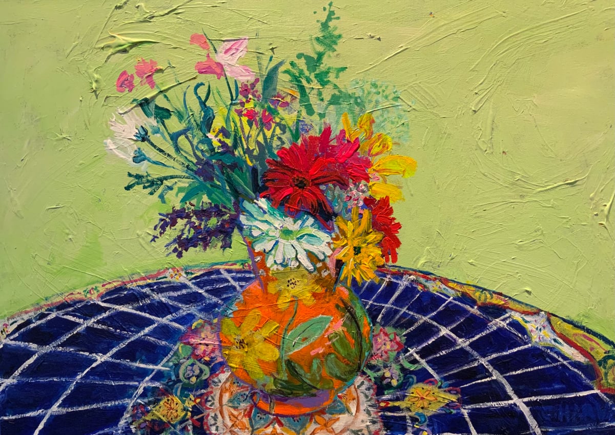 Flower Vase On The Table by Christopher Harvey 