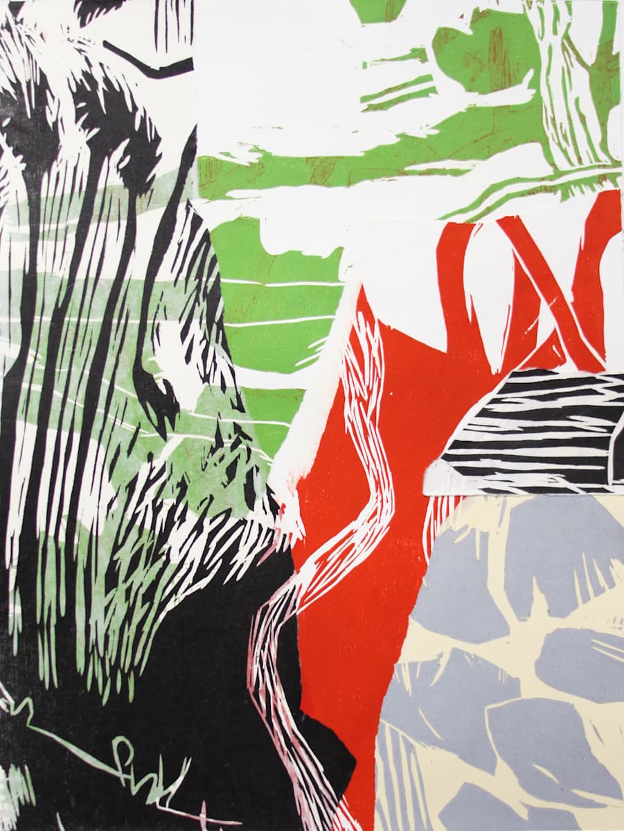 Autumn Series III by Michael Rich  Image: Autumn Series III, 2024, woodcut collage, 24 x 18in (30 x 22 in paper)