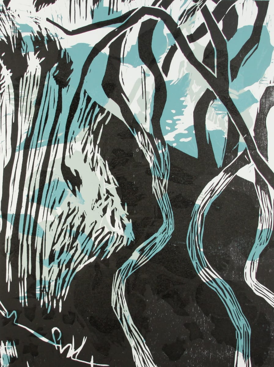 Night Garden X by Michael Rich  Image: Night Garden X, 2020, woodcut, 24 x 18 in