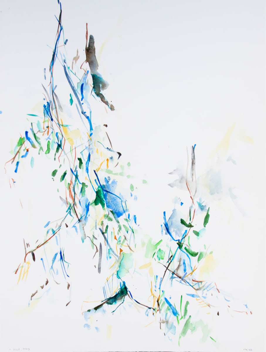 Olive, Hanging Branch by Michael Rich  Image: Olive, Hanging Branch, 2023, watercolor on paper, 30-22 in