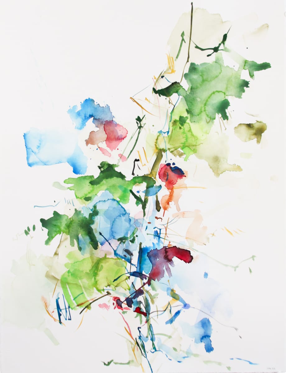 Orquevaux Trees III by Michael Rich  Image: Orquevaux Trees III, 2021, watercolor on paper, 30 x 22 in