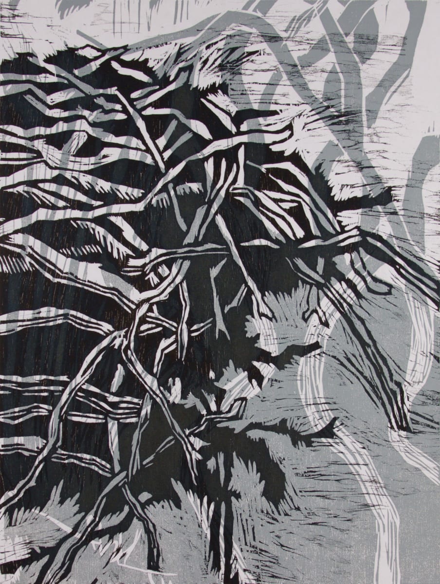 Osprey Nests I by Michael Rich  Image: Osprey Nests I, 2016, woodcut, 24 x 18 in