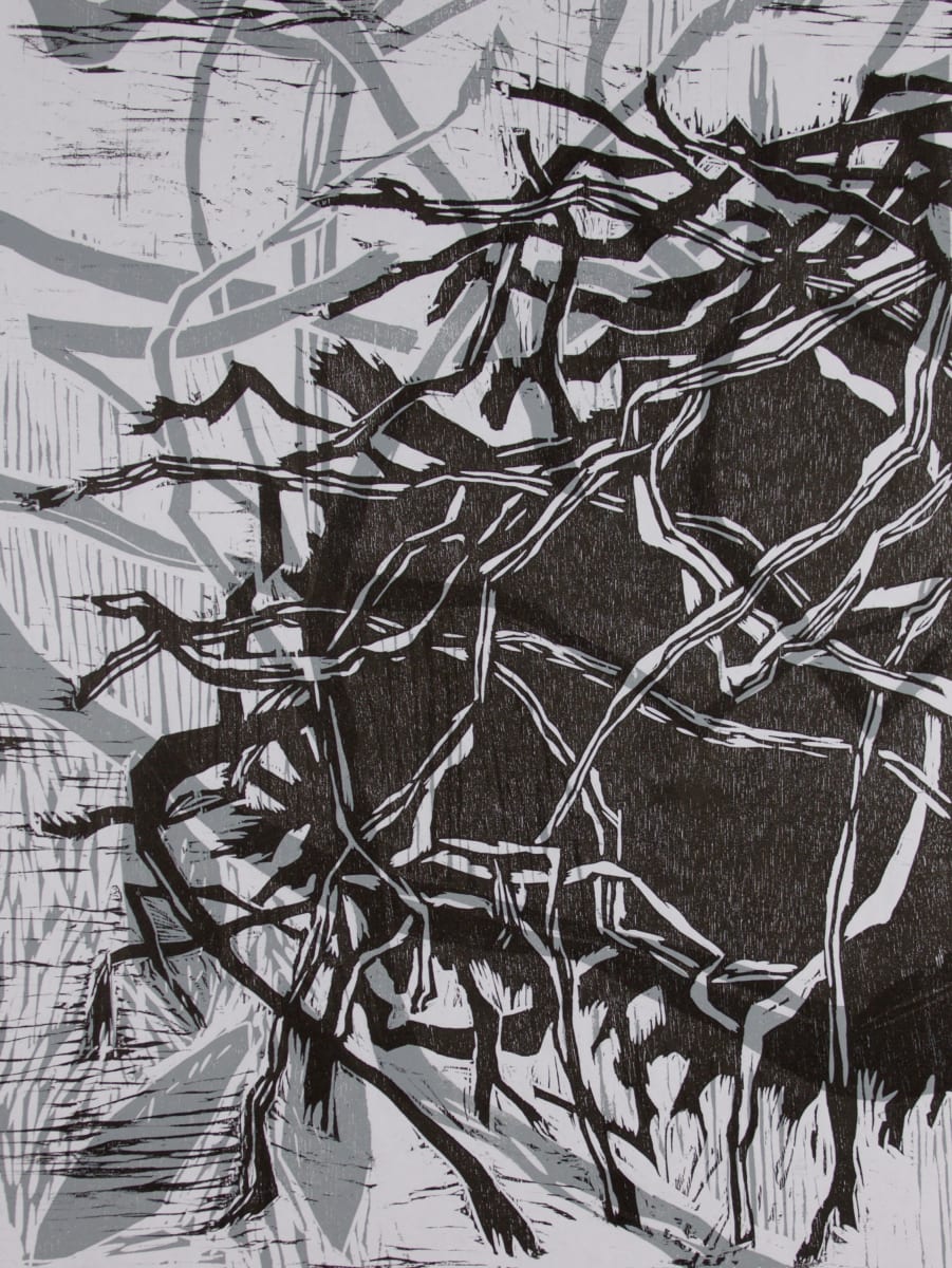 Osprey Nests IV by Michael Rich  Image: Osprey Nests IV, 2016, woodcut, 24 x 18 in