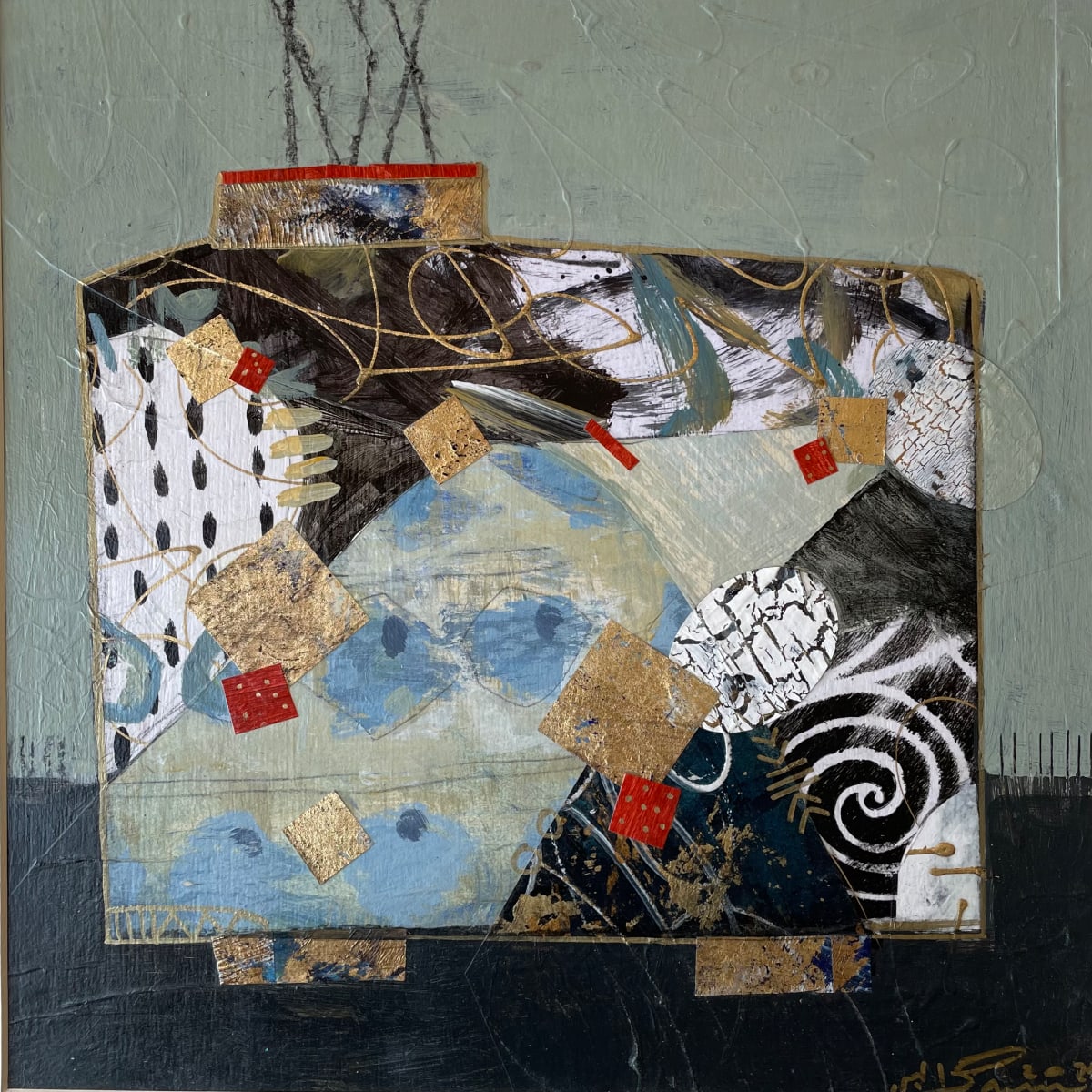 Oriental Glimpses - 449 by Samar Albader  Image: Mixed Media painting, with white Matt Board and Silver Frame.
Framed Size:   48x48cm
Painting size : 30x30cm
Ready to Hang