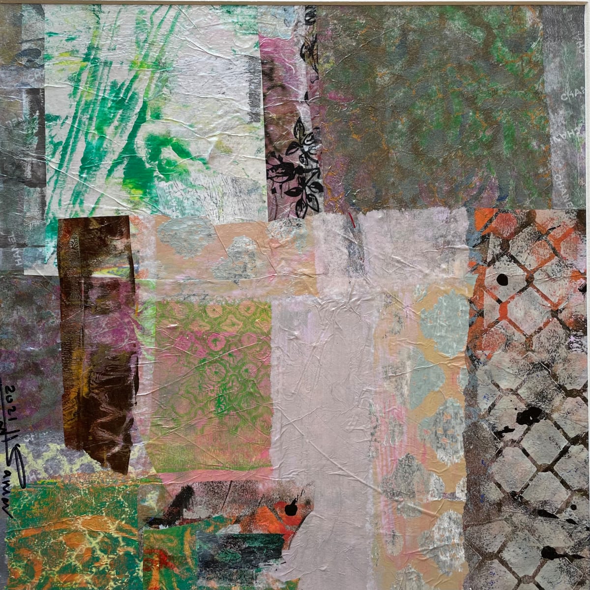 Oriental Glimpses - 453 by Samar Albader  Image: Mixed Media painting, with White Matt Board.
Framed Size:   45x45cm
Painting size : 30x30cm
Ready to Hang