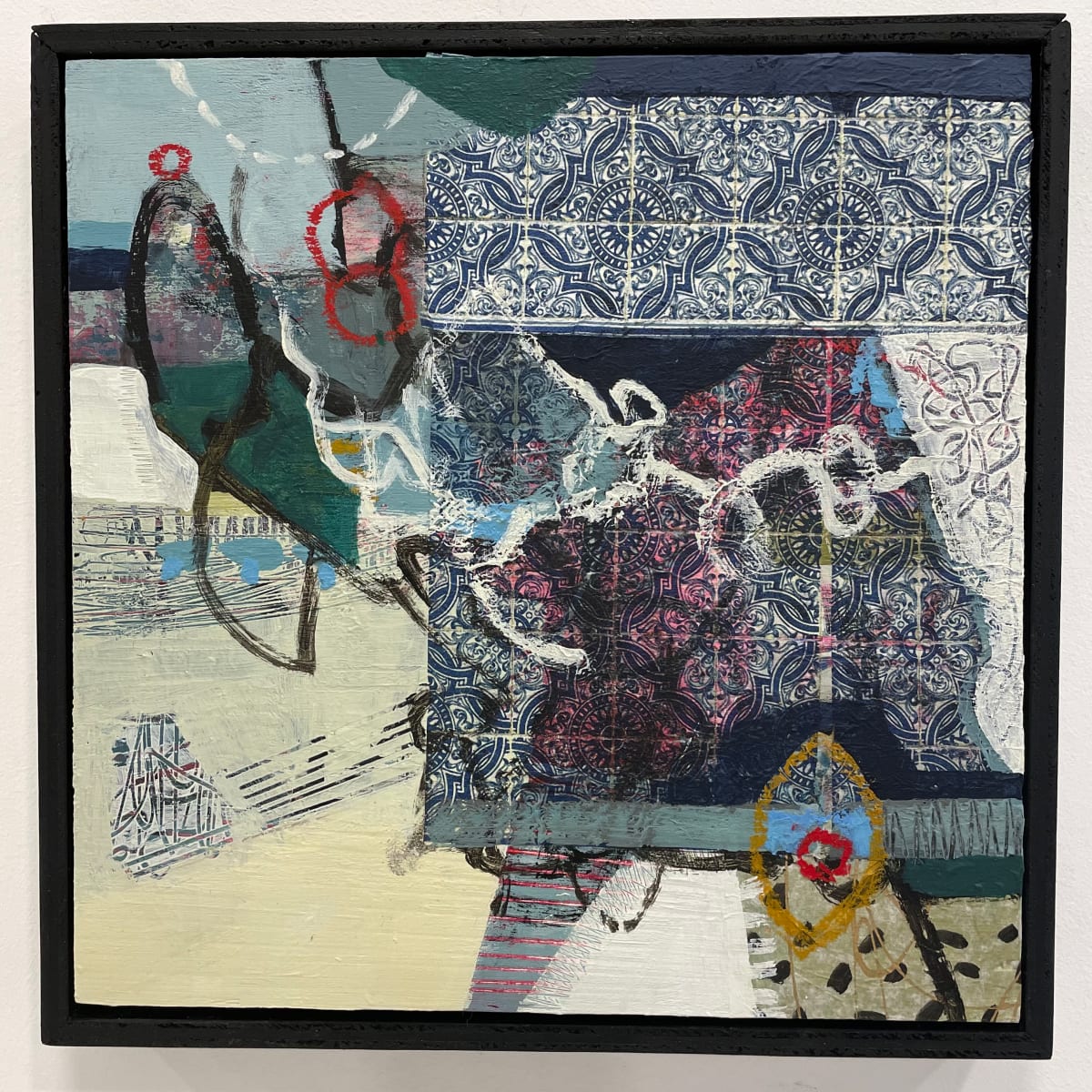 Samar 469 by Samar Albader  Image: Abstract MixedMedia Painting on wood Panel with simple frame.