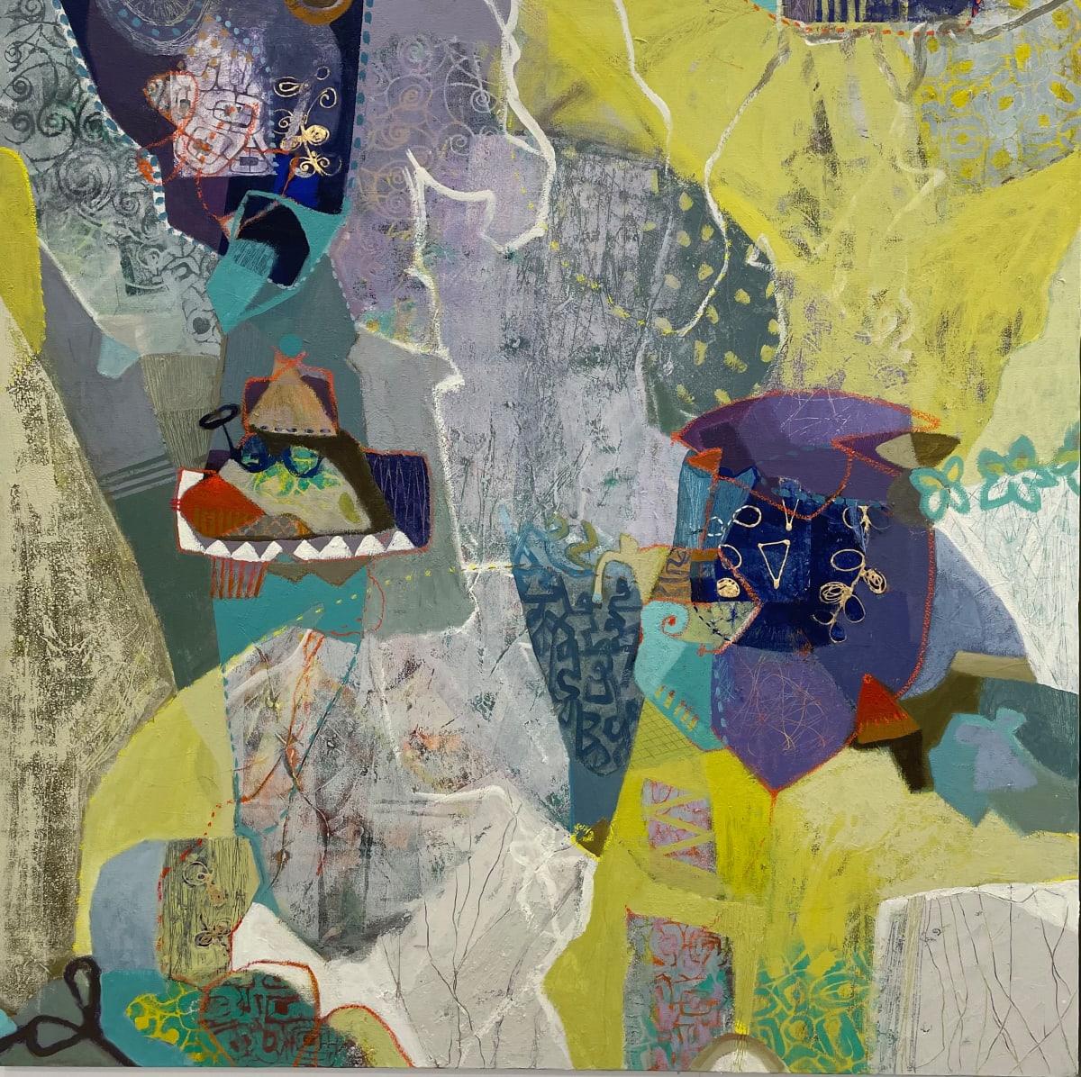 Life Goes on 471 - وتستمر الحياة by Samar Albader  Image: Abstract Mixed Media Painting on canvas.