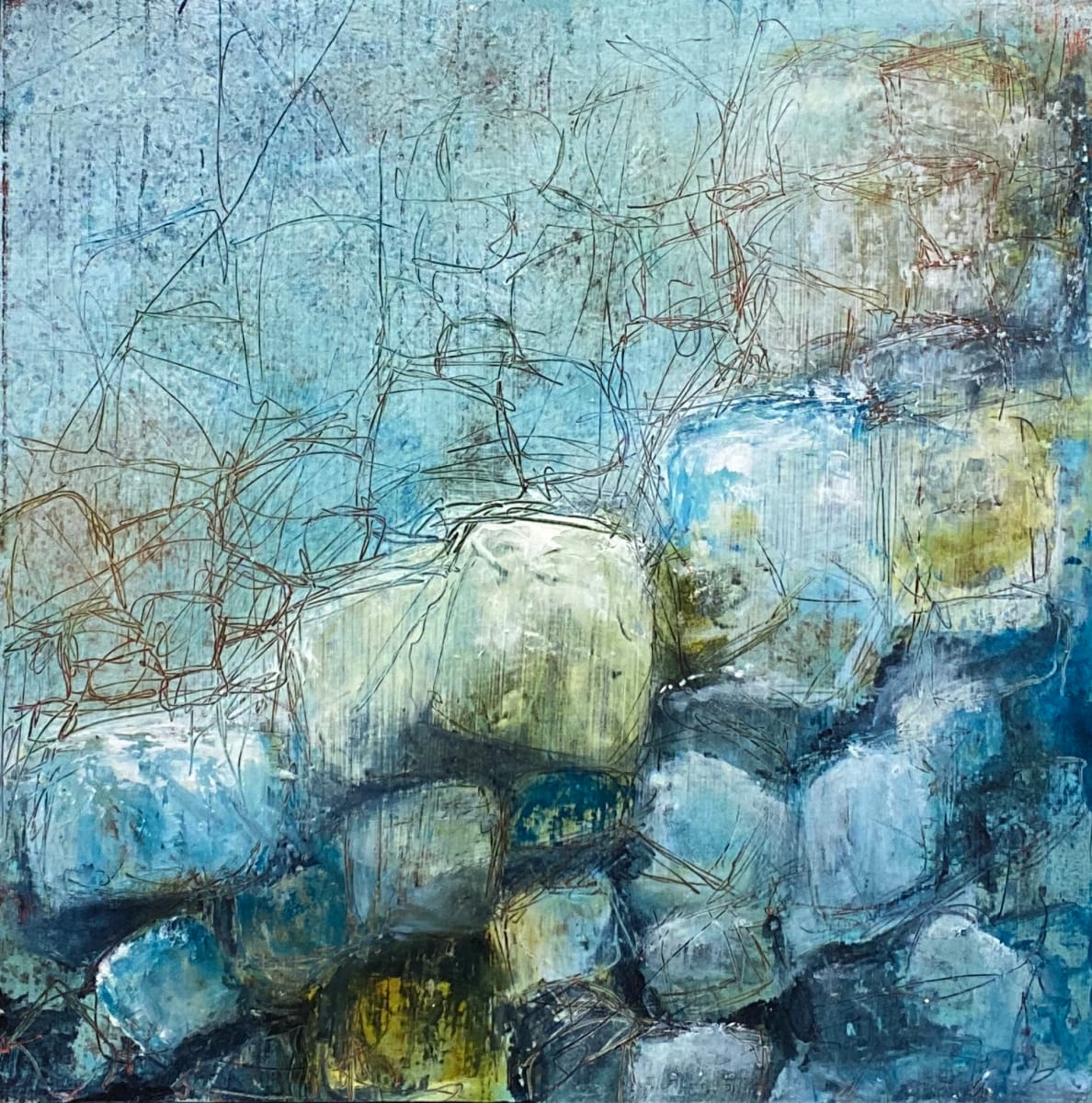 Untitled Blue Rocks 2 by Linda Tully 
