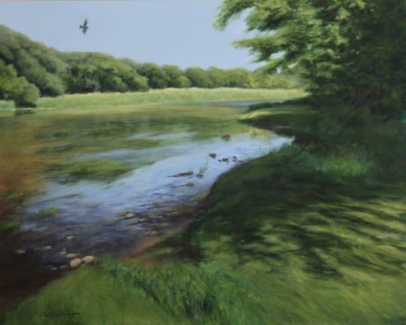 TAKING FLIGHT,  REFLECTIONS OF OUR WEDDING DAY ON THE CONESTOGA RIVER,  ST JACOBS, ONTARIO by Cathy Lorraway Art 