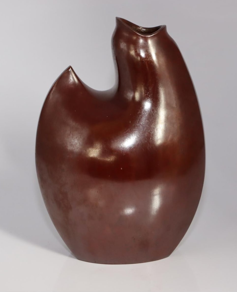 Nakajima Yasumi II Bronze Chicken Form Vase by Nakajima Yasumi II 