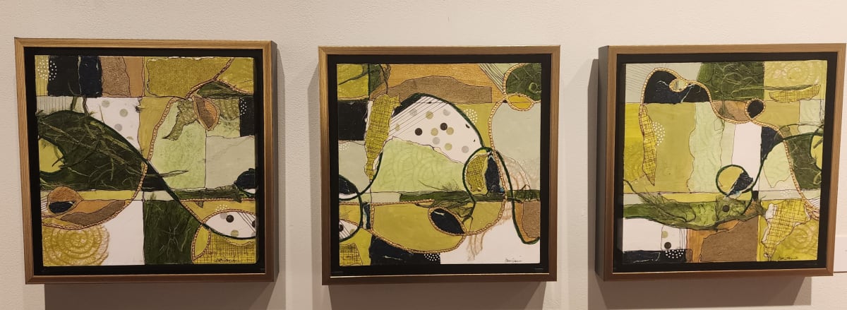 Golden Greens (Triptych) by Jan M Garvin, Image 1.