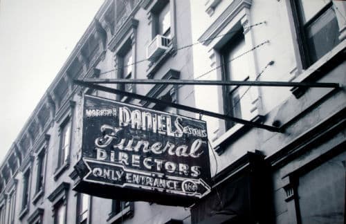 "The Daniels Funeral Home Sign" by HWM Store  Image: Danny Tisdale