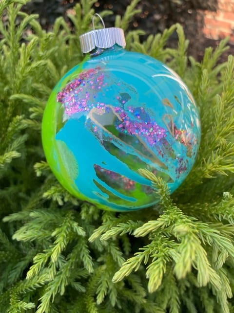 Celebration Collection #6  Image: gorgeous turquoise and lime green, glitter and gold, hearts