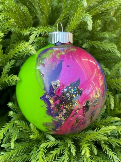Celebration Collection #7 by Shannon Juliano  Image: festive lime green with bright magenta, deep purple, deep green, gold and sparkles